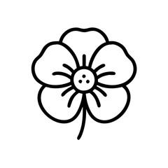 pansy  flower vector icon, vector flower illustration, flower icon - simple vector illustration of a pansy  flower, ideal for floral designs, botanical art, and nature-themed projects..