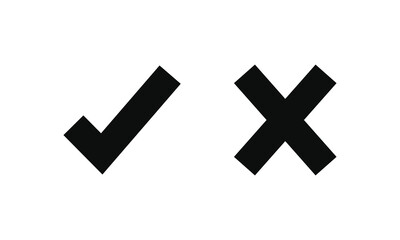 check mark icon button set. check box icon with right and wrong buttons and yes or no checkmark icons