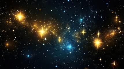 Celestial Art of Stars and Galaxies in Night Sky