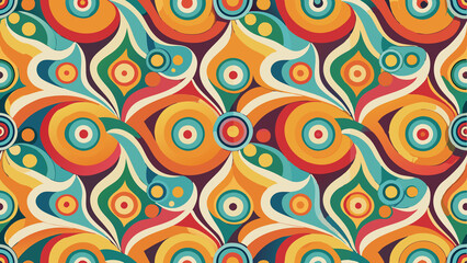 Abstract Retro Psychedelic Swirl Pattern