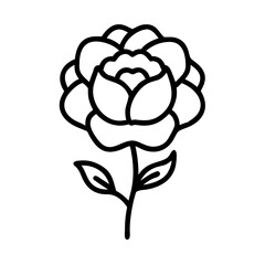 peony  flower vector icon, vector flower illustration, flower icon - simple vector illustration of a peony  flower, ideal for floral designs, botanical art, and nature-themed projects..