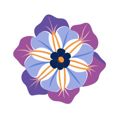 petunia  flower vector icon, vector flower illustration, flower icon - simple vector illustration of a petunia  flower, ideal for floral designs, botanical art, and nature-themed projects..