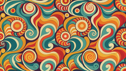 Abstract Retro Psychedelic Swirl Pattern