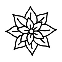 poinsettia flower vector icon, vector flower illustration, flower icon - simple vector illustration of a poinsettia flower, ideal for floral designs, botanical art, and nature-themed projects..