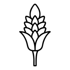 red hot poker flower vector icon, vector flower illustration, flower icon - simple vector illustration of a red hot poker flower, ideal for floral designs, botanical art, and nature-themed projects..