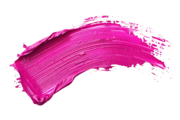 pink paint brush stroke isolated on white or transparent png