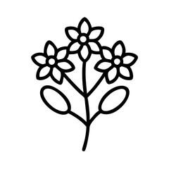 sedum flower vector icon, vector flower illustration, flower icon - simple vector illustration of a sedum flower, ideal for floral designs, botanical art, and nature-themed projects..