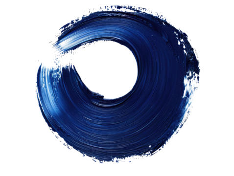 dark navy blue paint brush stroke isolated on white or transparent png
