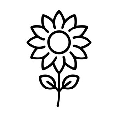 Fototapeta premium sunflower vector icon, vector flower illustration, flower icon - simple vector illustration of a sunflower , ideal for floral designs, botanical art, and nature-themed projects..