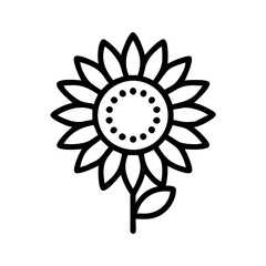 sunflower  vector icon, vector flower illustration, flower icon - simple vector illustration of a sunflower , ideal for floral designs, botanical art, and nature-themed projects..