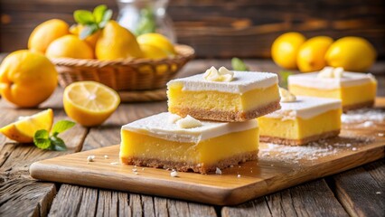 Delightful Lemon Bars with Frosting Perfect for Summer Gatherings and Parties, Showcasing a Bright and Cheerful Dessert Option in a Cozy Kitchen Setting