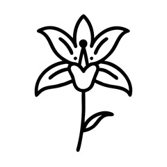 toad lily flower vector icon, vector flower illustration, flower icon - simple vector illustration of a toad lily flower, ideal for floral designs, botanical art, and nature-themed projects..