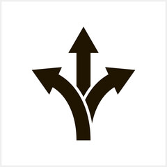 Trafic way icon isolated Road arrow Stencil vector stock illustration