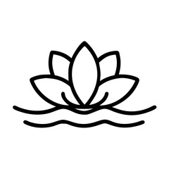water lily flower vector icon, vector flower illustration, flower icon - simple vector illustration of a water lily flower, ideal for floral designs, botanical art, and nature-themed projects..