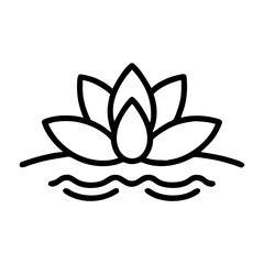 water lily flower vector icon, vector flower illustration, flower icon - simple vector illustration of a water lily flower, ideal for floral designs, botanical art, and nature-themed projects..