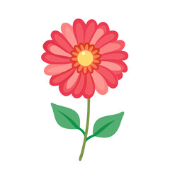 zinnia  flower vector icon, vector flower illustration, flower icon - simple vector illustration of a zinnia  flower, ideal for floral designs, botanical art, and nature-themed projects..