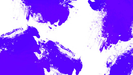 Purple paint splatters on white background.