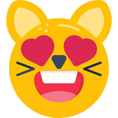 Smiling Cat Face with Heart Eyes Icon