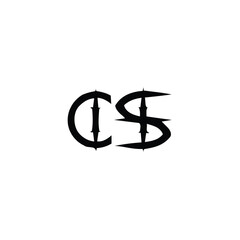 CS monogram logo design letter text name symbol monochrome logotype alphabet character simple logo