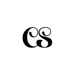 CS monogram logo design letter text name symbol monochrome logotype alphabet character simple logo