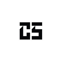 Obraz premium CS monogram logo design letter text name symbol monochrome logotype alphabet character simple logo