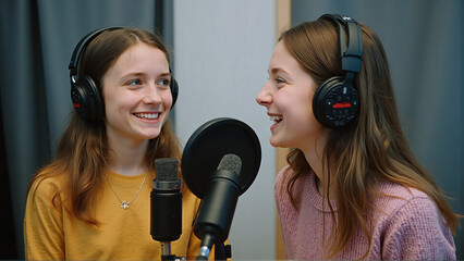 Teenage Girls Recording Podcast