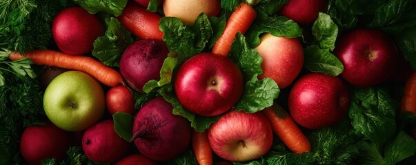 Vibrant Fresh Juice Blend: A Refreshing Mix of Beetroot, Carrots, and Apples for a Healthy Boost!