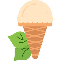 Vegan Ice Cream Cone Icon