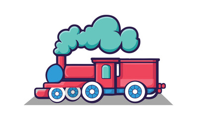 A Steam Train Vector Illustration