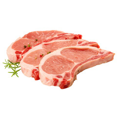 Fototapeta premium Raw Pork Chops with Rosemary and Peppercorns
