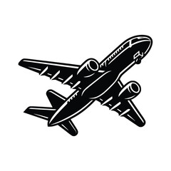 Airplane Black Vector,SVG,Airplane Svg, Airplane SCG, Travel Svg, Airplane Silhouette, Airplane Png, Aeroplane Svg, Airplane Heart Svg