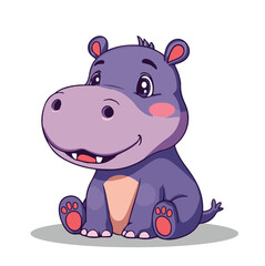 A Cute Hippo Vector Illustration
