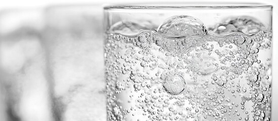 Close-Up of Sparkling Water in a Glass