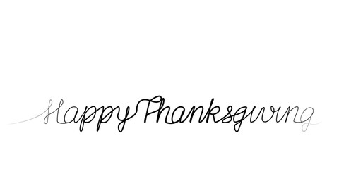 continuous drawing of thanksgiving day with one line.