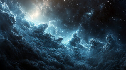 Obraz premium IsraMiraj Journey in Night Sky with Stars and Mystical Art