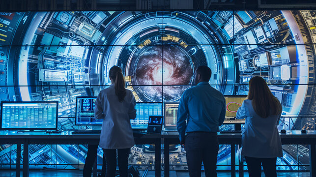 Team analyzing data from the large hadron collider