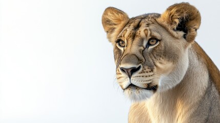 Obraz premium Close-Up of Lioness Portrait in Natural Light