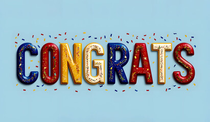 Congrats! illustration features retro-style lettering,