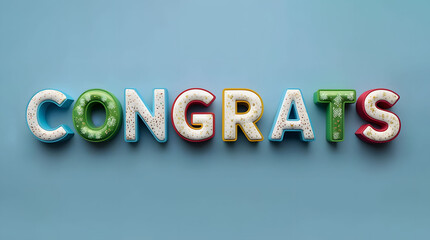 Congrats! illustration features retro-style lettering, perfect for an invitation card.