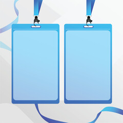 Employee ID card, template Blank Front and Back Mockup design vector Background