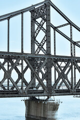 The steel bridge connecting the Yalu River in China to North Korea