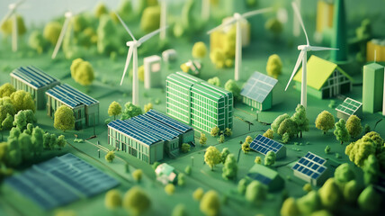 Green City of the Future: Sustainable Living Miniature Model