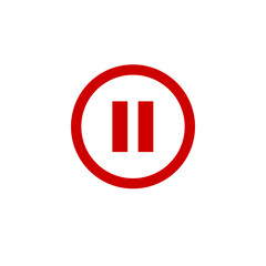 Pause Button Icon in flat design on the white background.