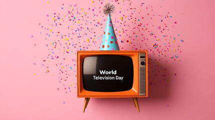 Celebration of World Television Day with Party Elements