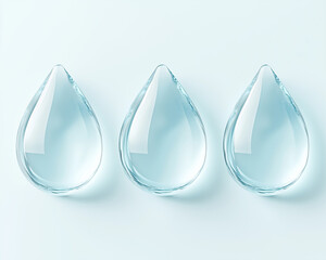 macro shot captures the intricate details of a single water droplet. The droplet's iridescent surface shimmers with a range of blue tones,