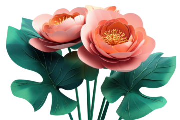 Crafting a vibrant flower bouquet illustration with botanical elements in spring