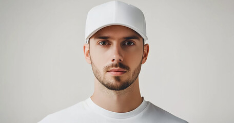 mockup white blank cap baseball 