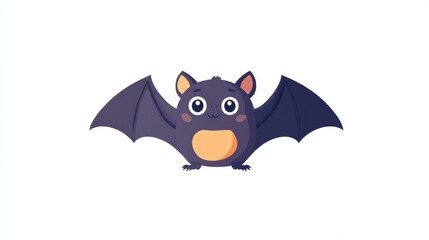 Fototapeta premium Cute Cartoon Bat Flying isolated on white background