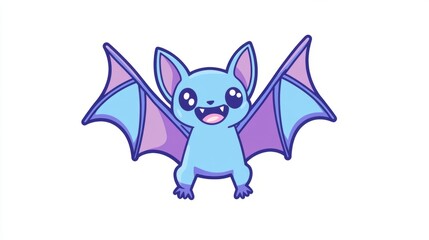 Fototapeta premium Cute Cartoon Bat Flying isolated on white background