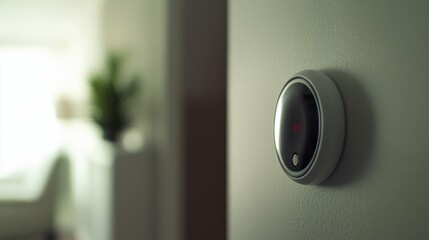 A close-up shot of the carbon monoxide detector's screen, capturing the details and any readings, with the surrounding area softly blurred.